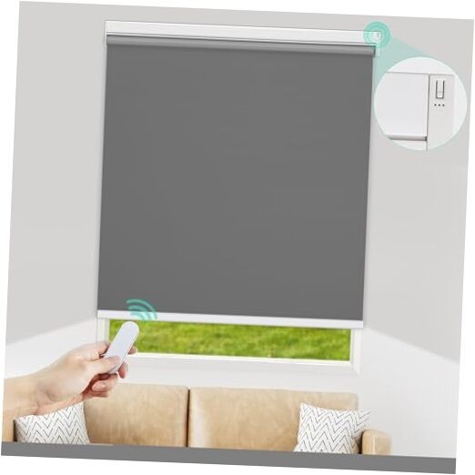 Motorized Roller Blinds with Remote Control for Windows, Blackout Smart