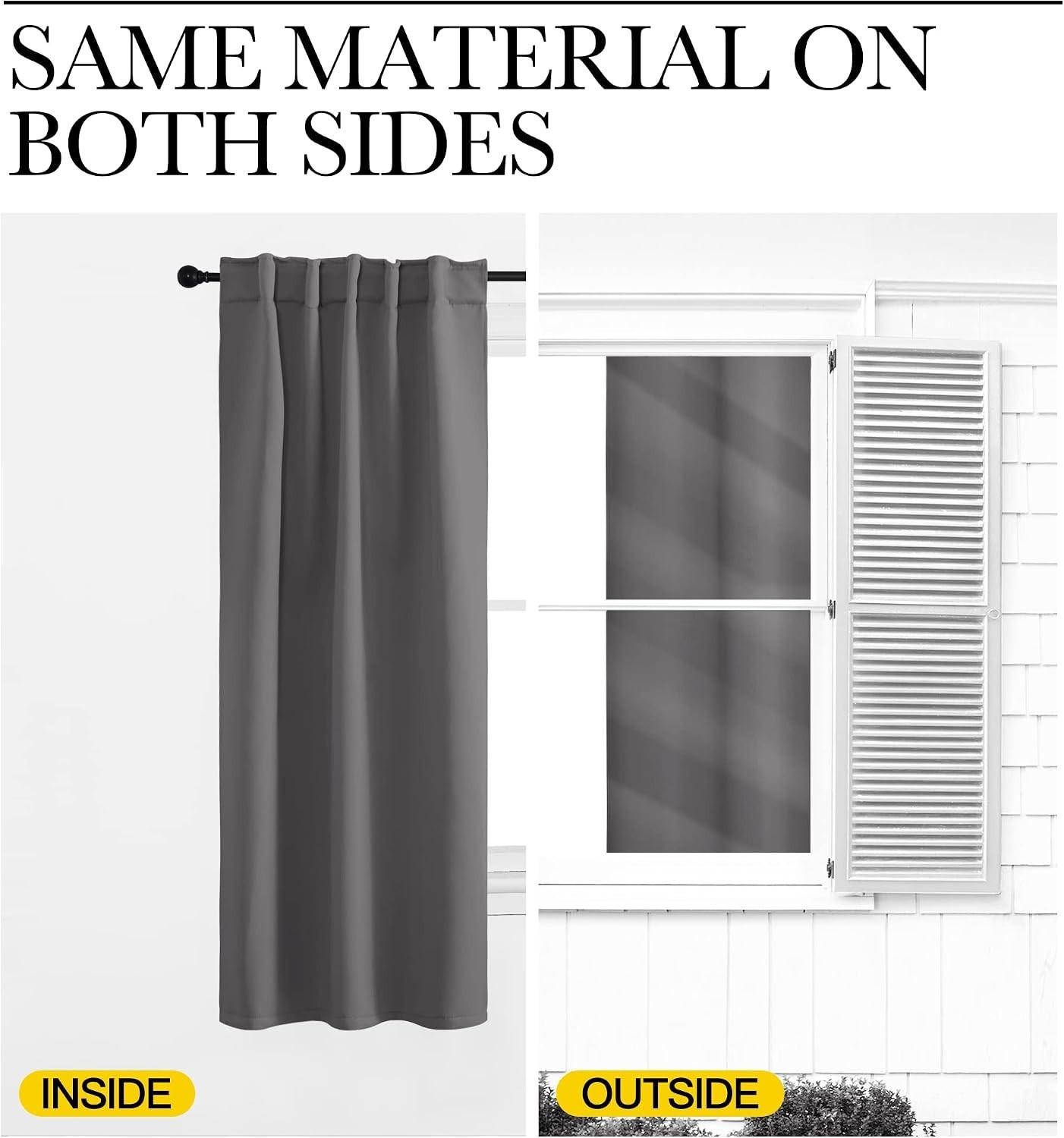 Blackout Window Curtains for Camper Grey 42×40 Inch 2 Panel Set Room Darkening