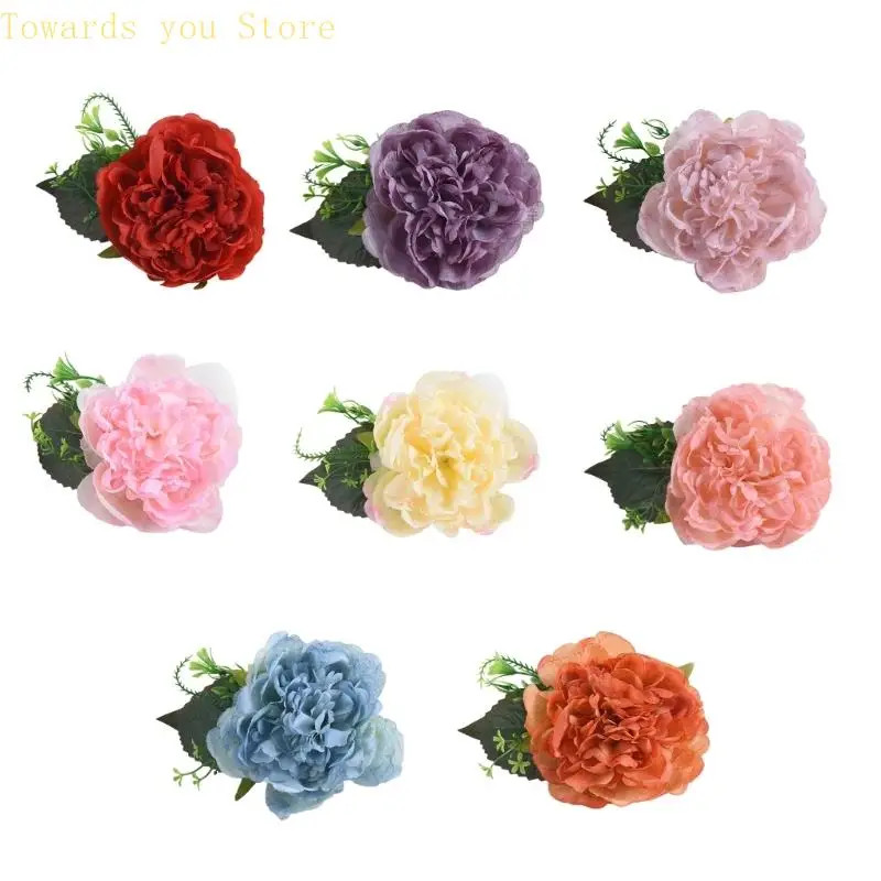 Cloth Flower Curtain Tie Backs Peonys Curtain Tieback Clip Decorative Rope Holdb