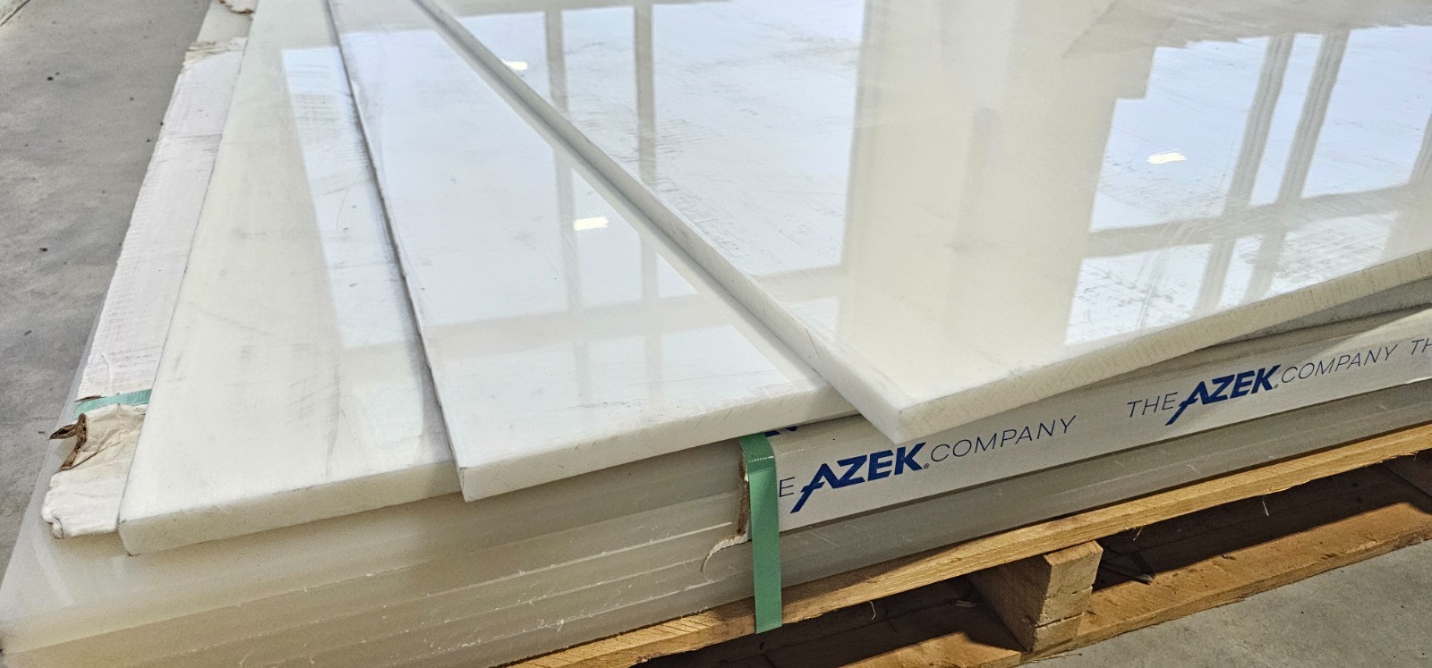 QTY 8 New Azek Acoufelt Solid Panels, 48″ x 120″ x 3/4″ PVC Trim Board UHMW