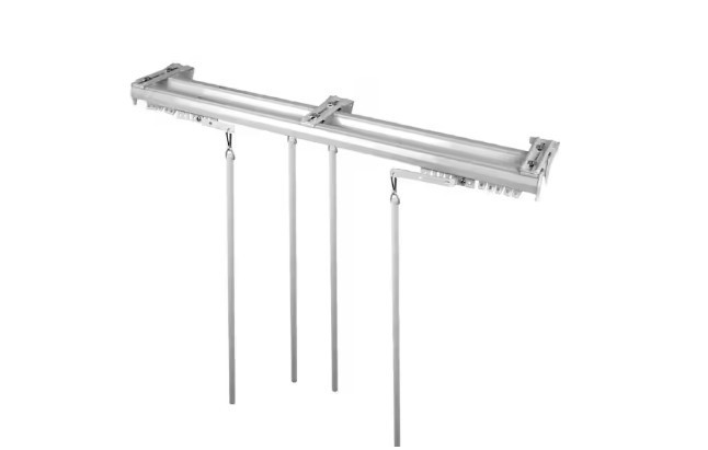 Rod Desyne 66 in. – 120 in. Heavy Duty Traverse Double Curtain Rod in White