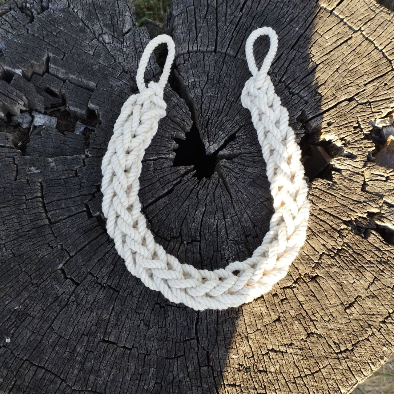 Ivory braided cotton curtain tie backs, curtain holdbacks, curtain holder
