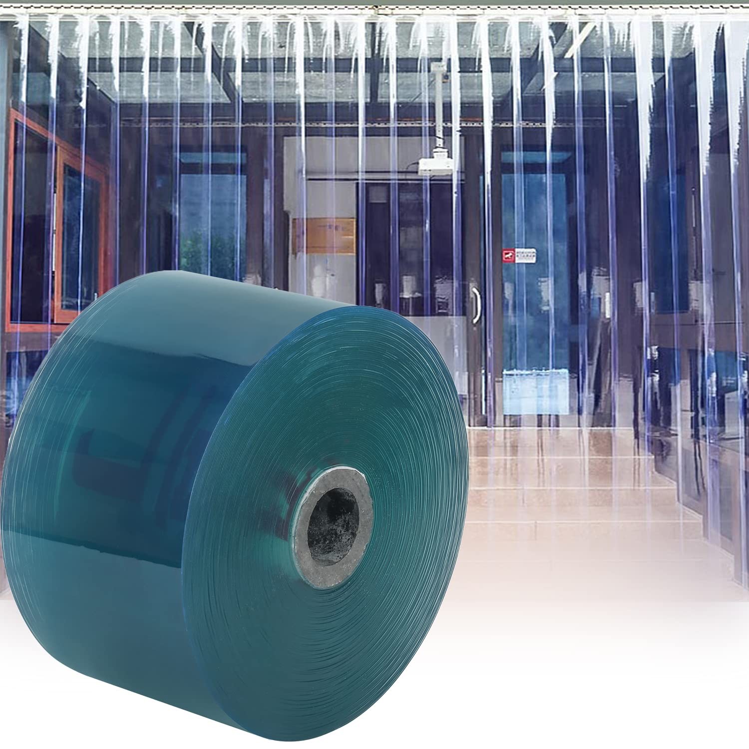 MYOYAY Clear PVC Vinyl Strip Door Curtain, 164 Ft x 7 in Bulk Roll, 0.08 Inch…