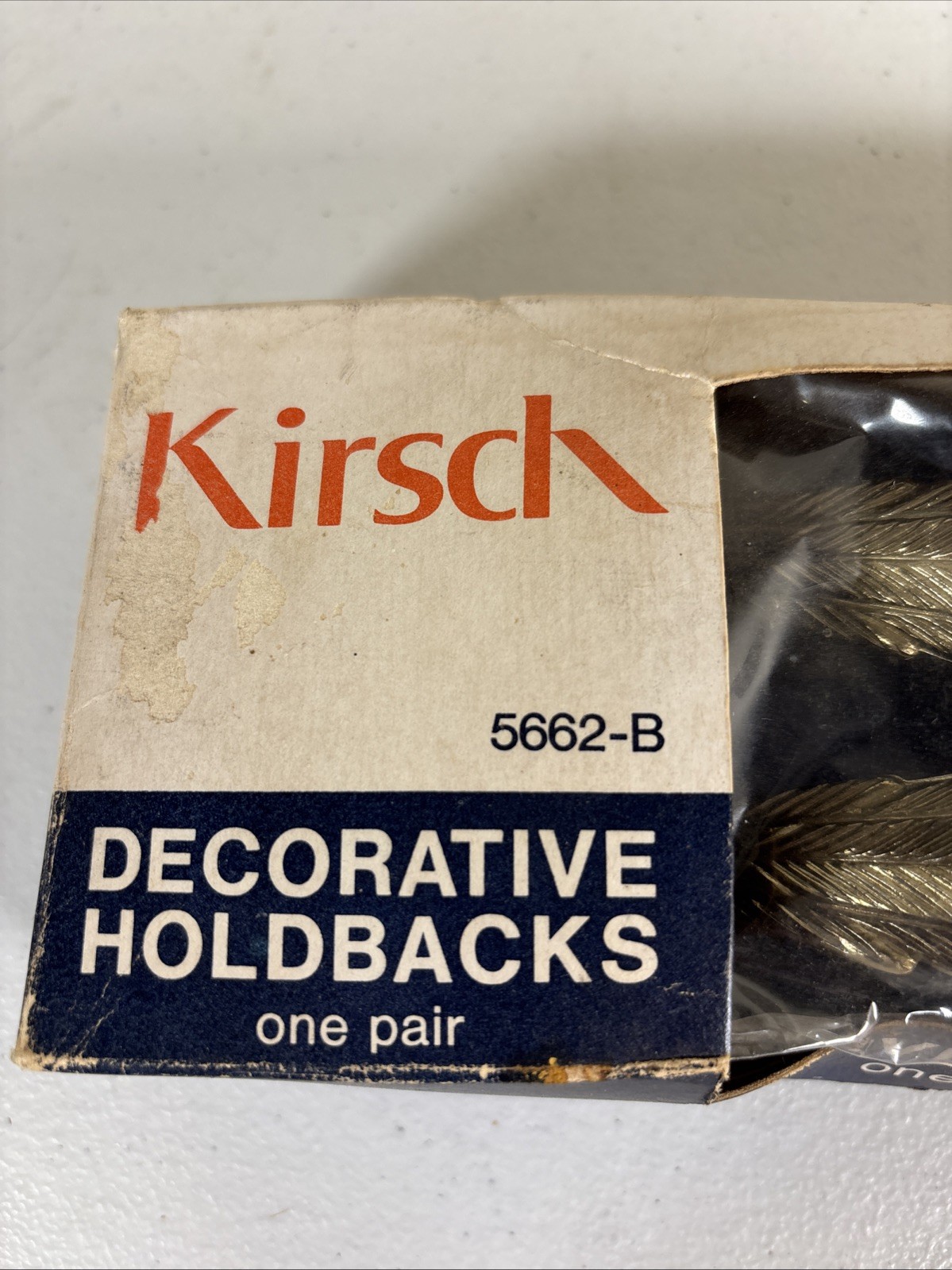 Kirsch Gold Metallic Feather Curtain Holdbacks Tiebacks Vintage Decorative NEW