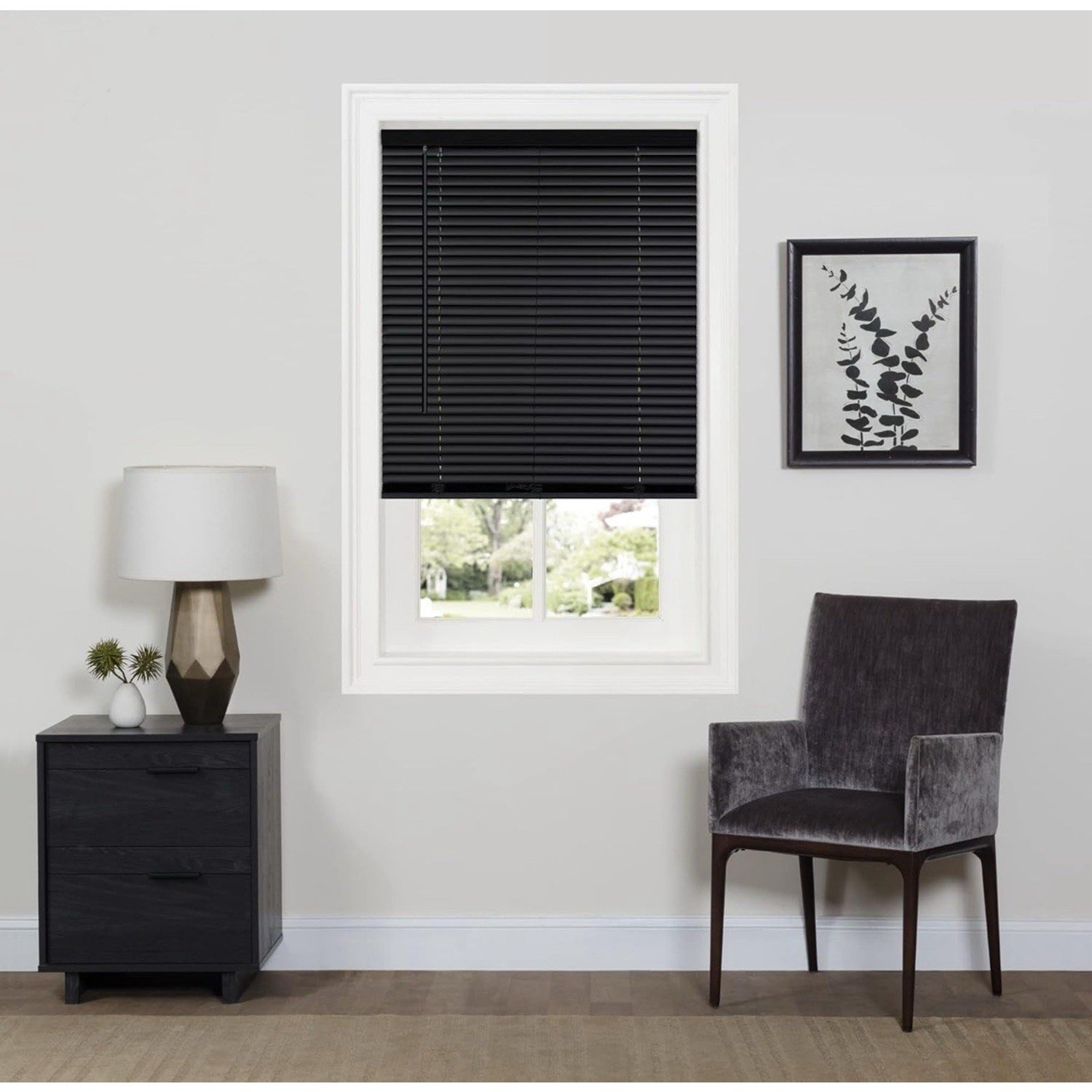 Cordless Room-Darkening Mini Blinds 18×36 Black, Inside/Outside Mount