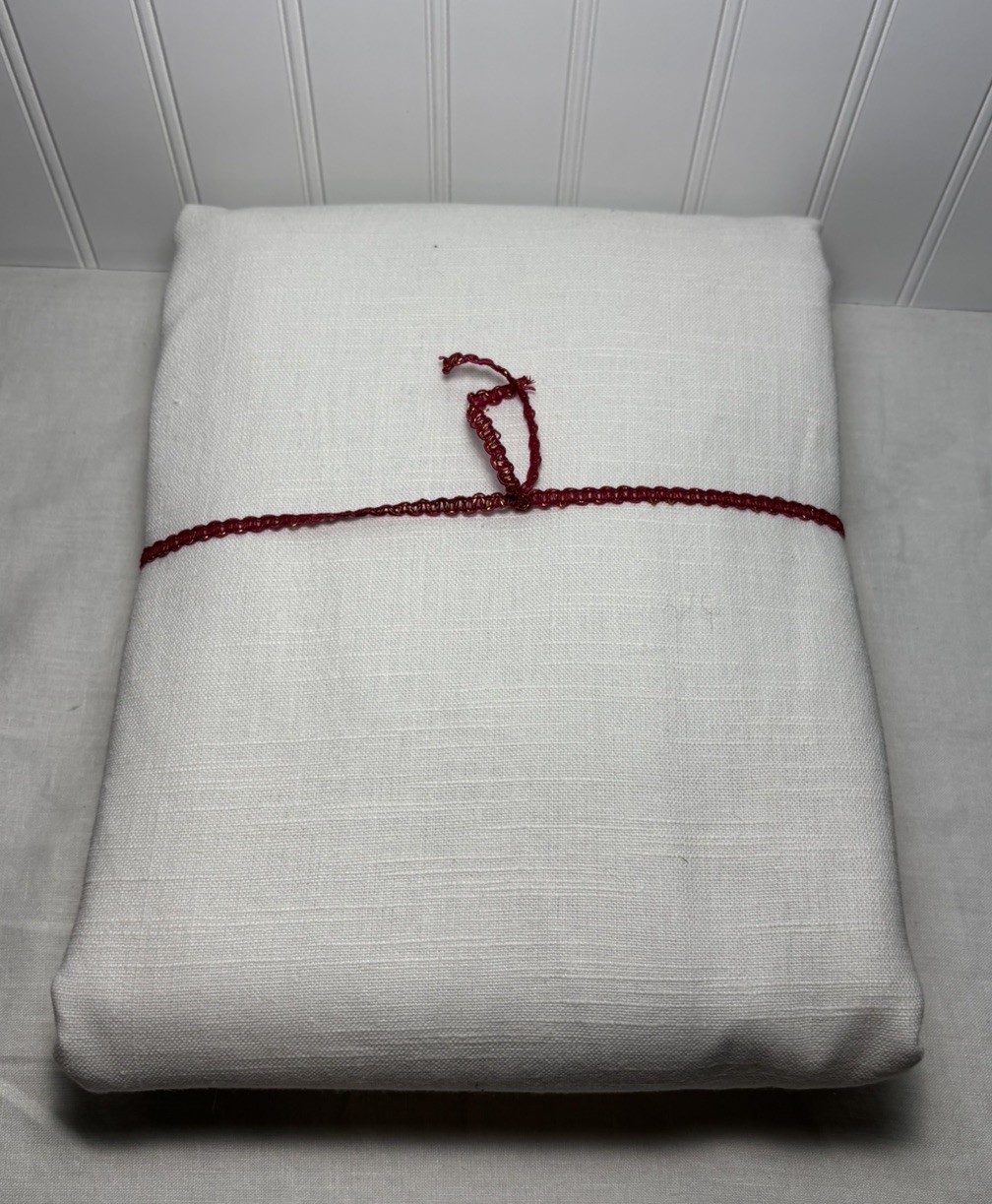 Pottery Barn Emery Linen Grommet Blackout Curtain ~ 50” x 84” ~ White ~ A Bronze