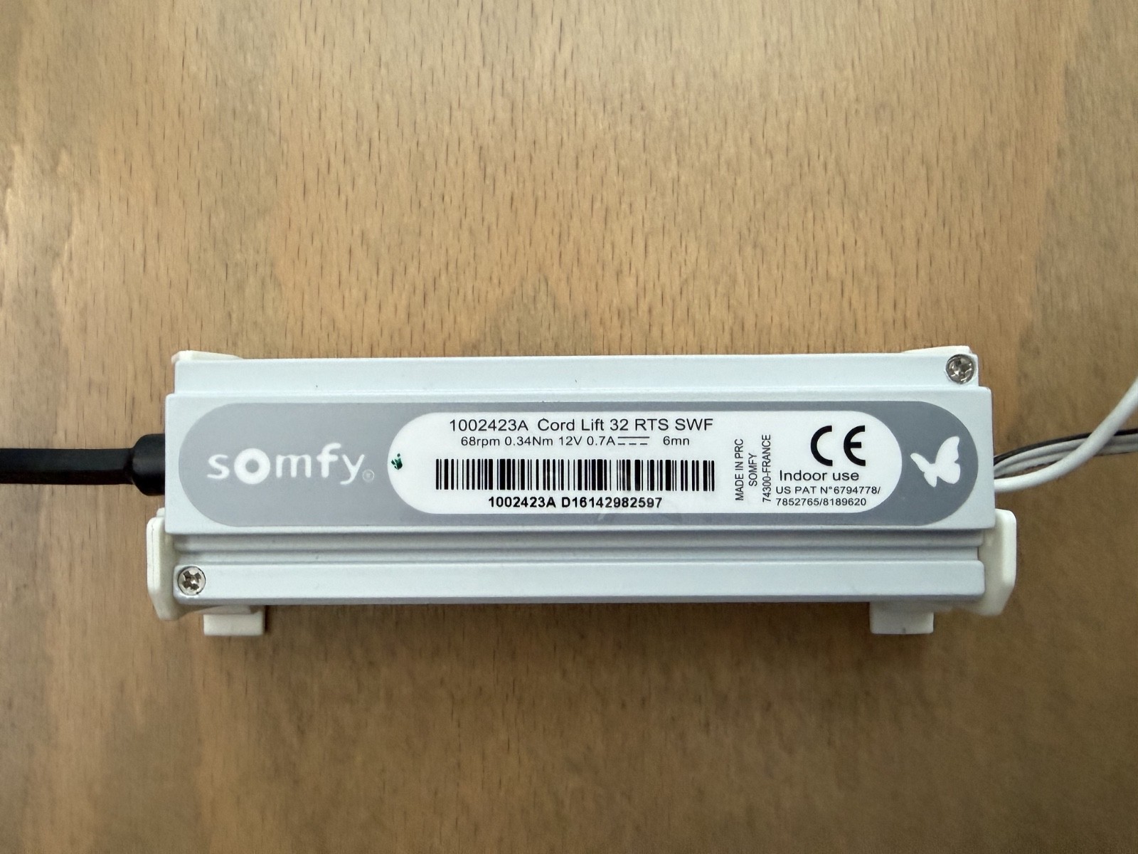 Somfy Cord Lift 32 RTS SWF Motor 1002423A WireFree 12V DC, Used