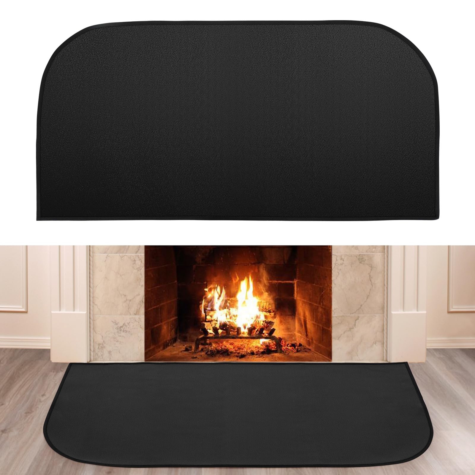 Fireplace Rugs Fire Resistant – 20 X 40 X 0.04 Inch D Shape Fire-Proof Hearth…