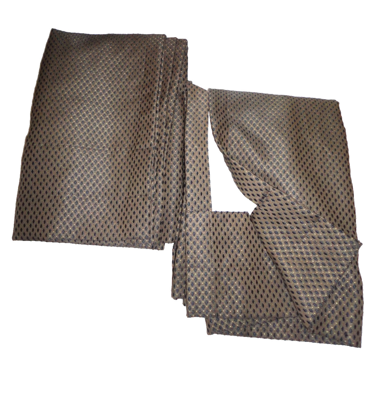 CROSCILL SEBASTIAN BLUE gold diamond dots (2) LINED curtains PANELS 39X84