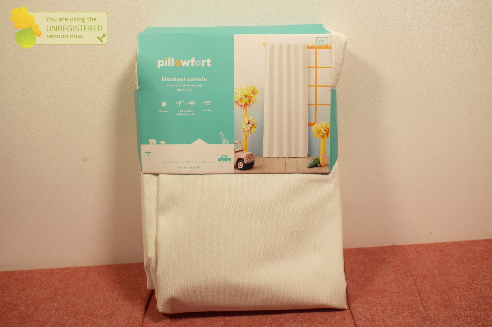 Pillowfort 42″x 84″ Chambray Cotton Kids’ Blackout Curtain Panel Cream (Snag)#