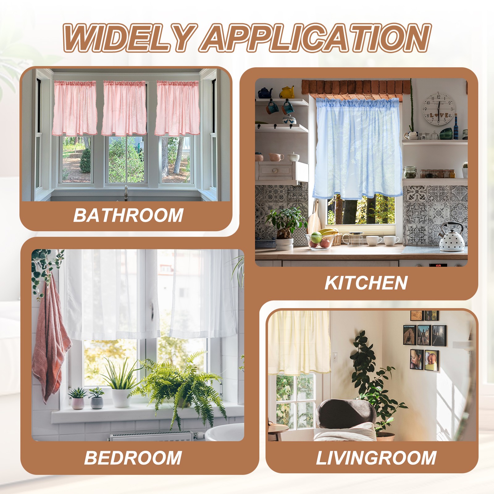 1 Panel Cabinet Curtain, Pure White, 27.5″ W x 51″ l