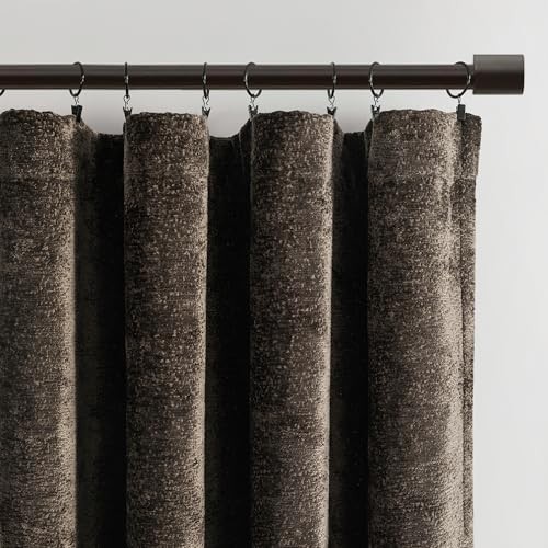 – Curtain, Single Velvet Chenille Window 52″W x 84″L (Pack of 1) Aspen Brown