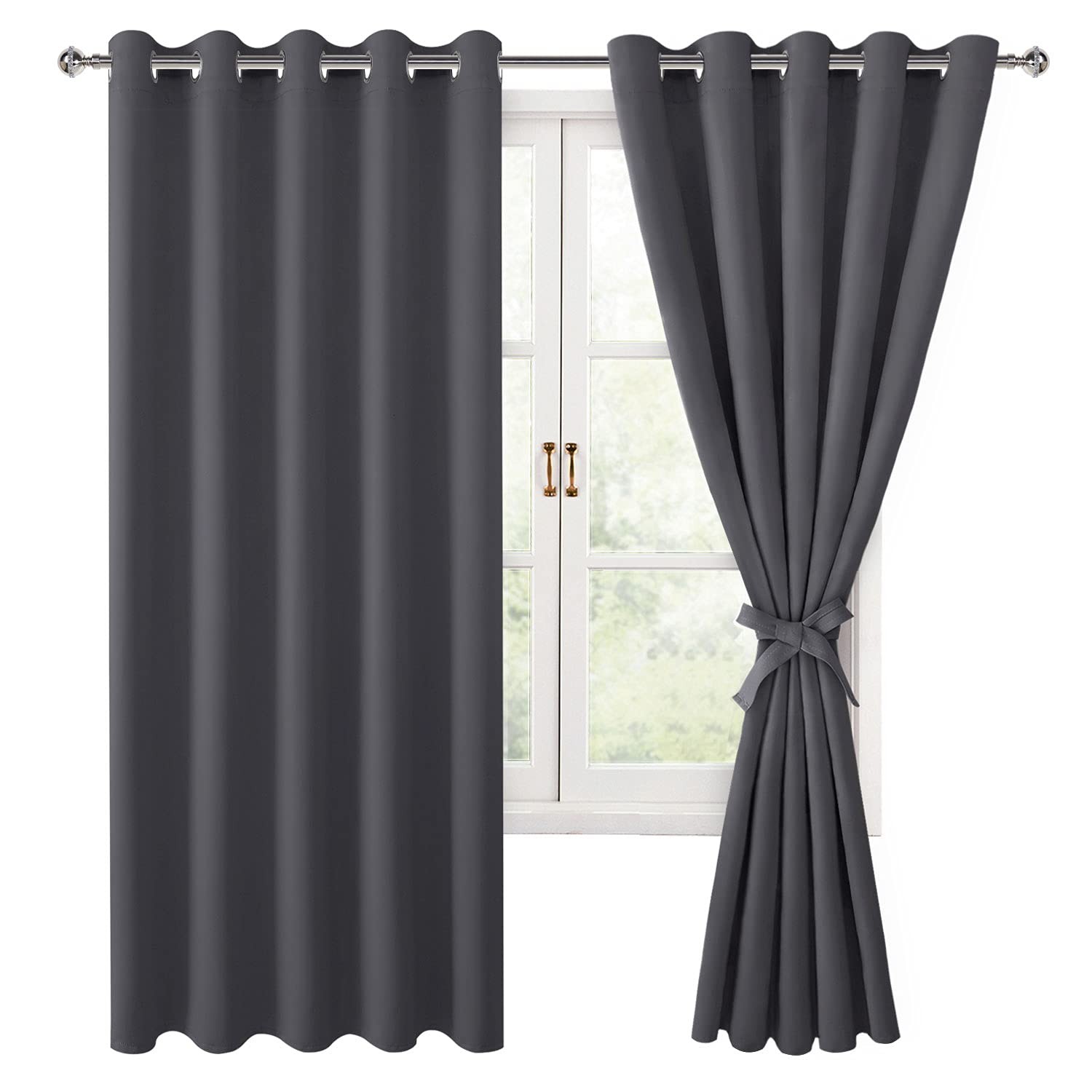 Hiasan Blackout Curtains for Bedroom, 60 x 63 Inches Length – Thermal Insulated