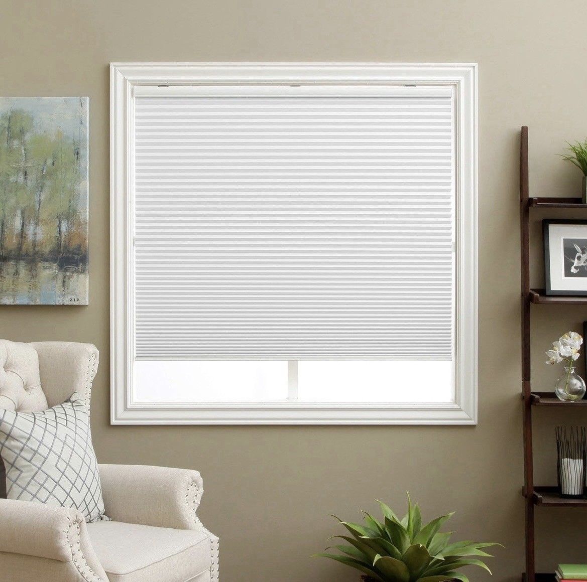 Cordless Blackout Cellular Shades Honeycomb Blinds White 23” W x 64” H Window