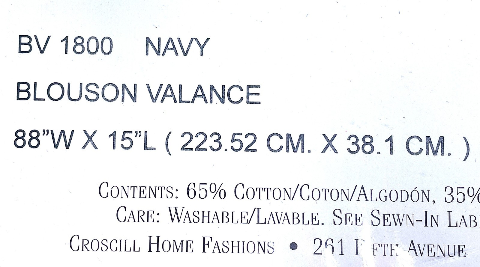 Croscill Valance Sierra Navy Blue 88”Wx 15”L Style 1800