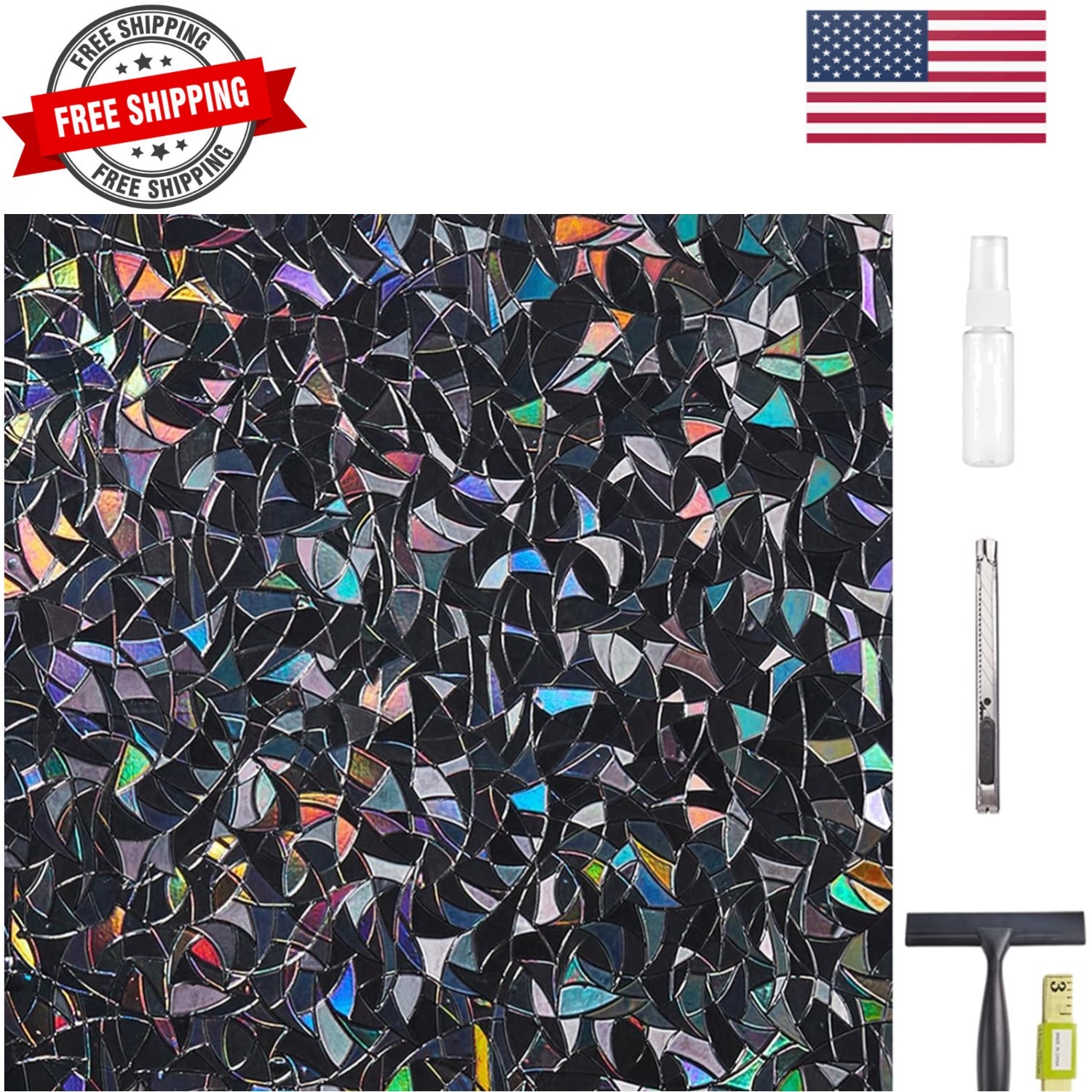Window Privacy Film Total Blackout Decorative Window Film, Static Cling Darke…