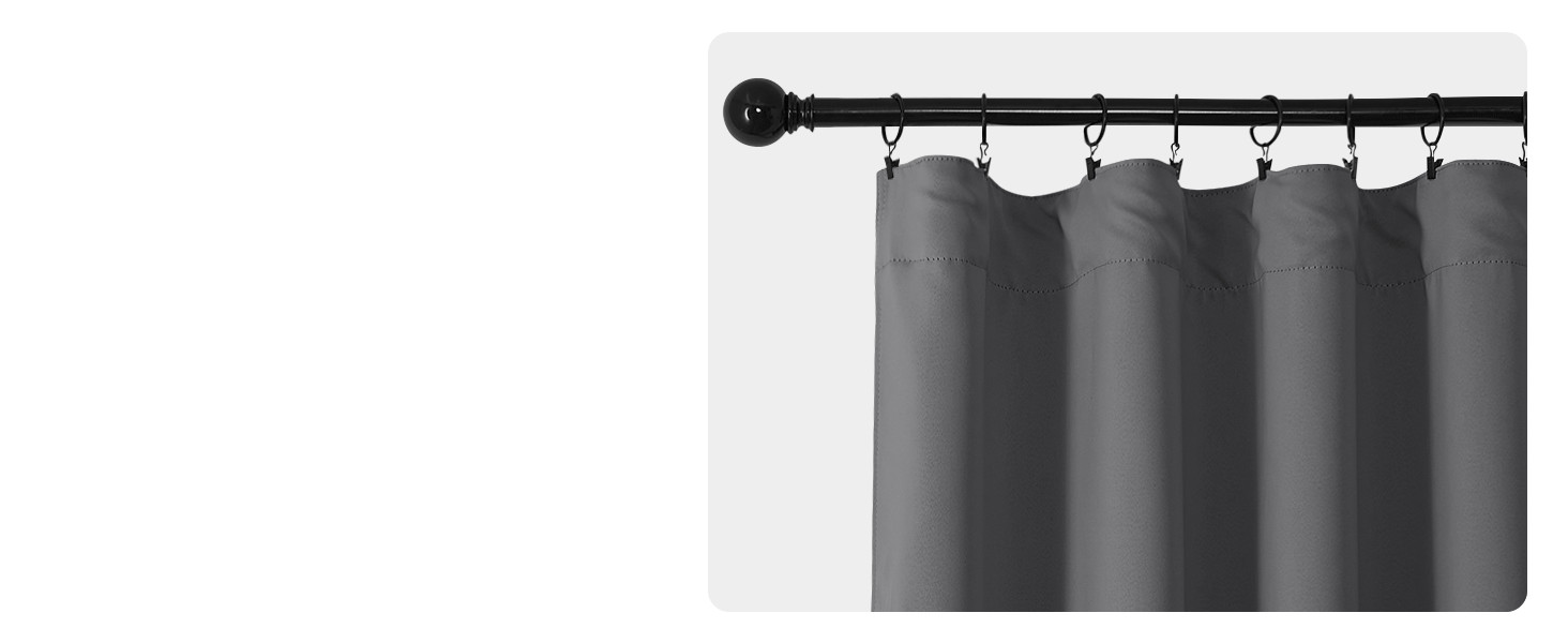 Blackout Curtain Panels for Living Room – (Grey Color) 52×54 inch, 2 Panels Set,