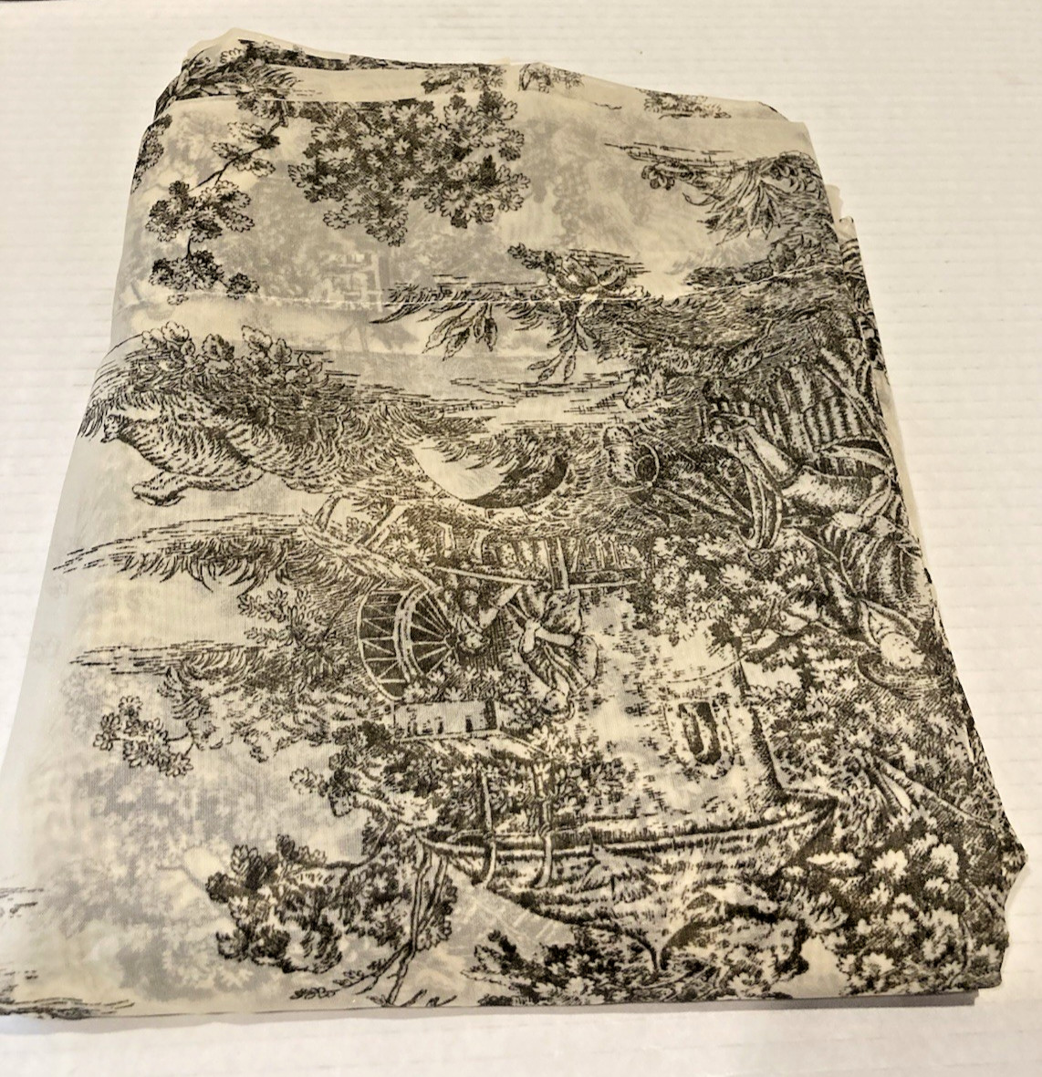Waverly Black Toile Sheer Drapery Curtain Panel Garden Room French Country 60×84