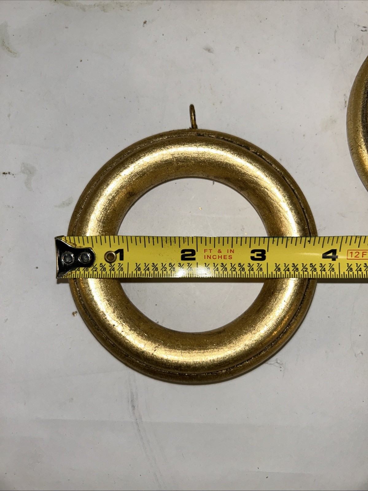 Lot Of 10 Medium Gold Painted Curtain Rod Rings 2 1/4” FREE SHIPPING