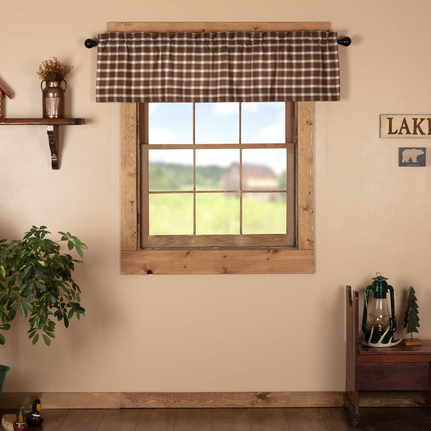 Rory 60In. W X 16In. L Cotton Straight Edge Rod Pocket Rustic Kitchen Curtain Va