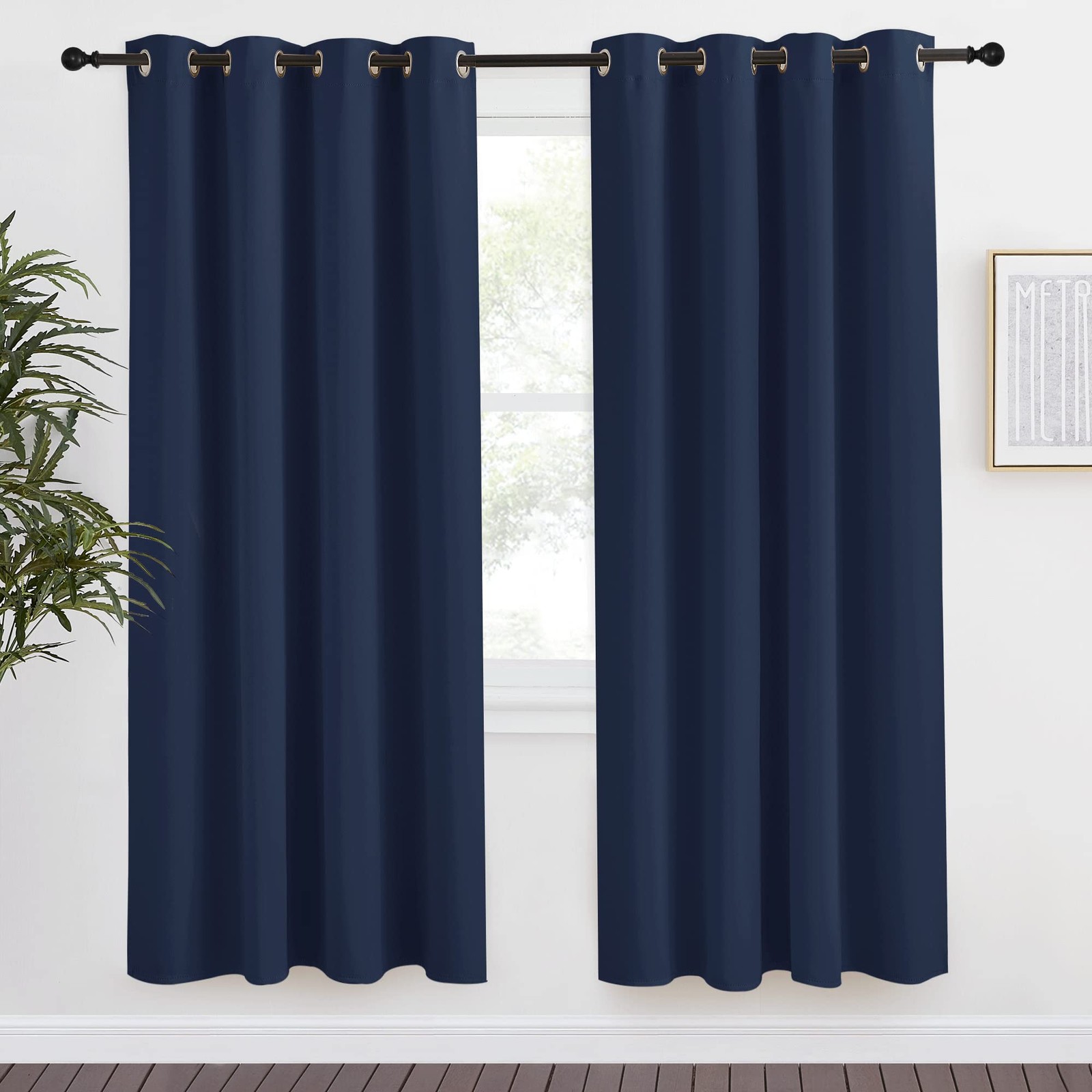 Blackout Curtain Panel, Navy Blue, 55 inches Wide by 78 inches Long, 1 PC, Li…