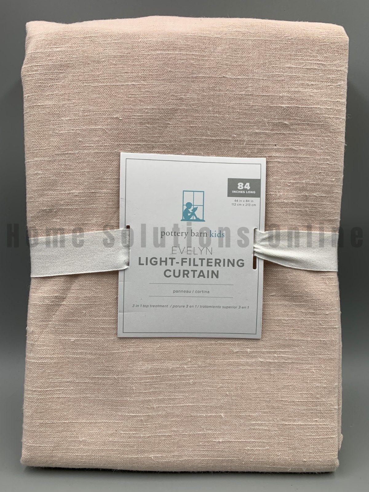 Pottery Barn Kids Evelyn Linen Cotton Light-Filtering Curtain Blush 63″ #B4007