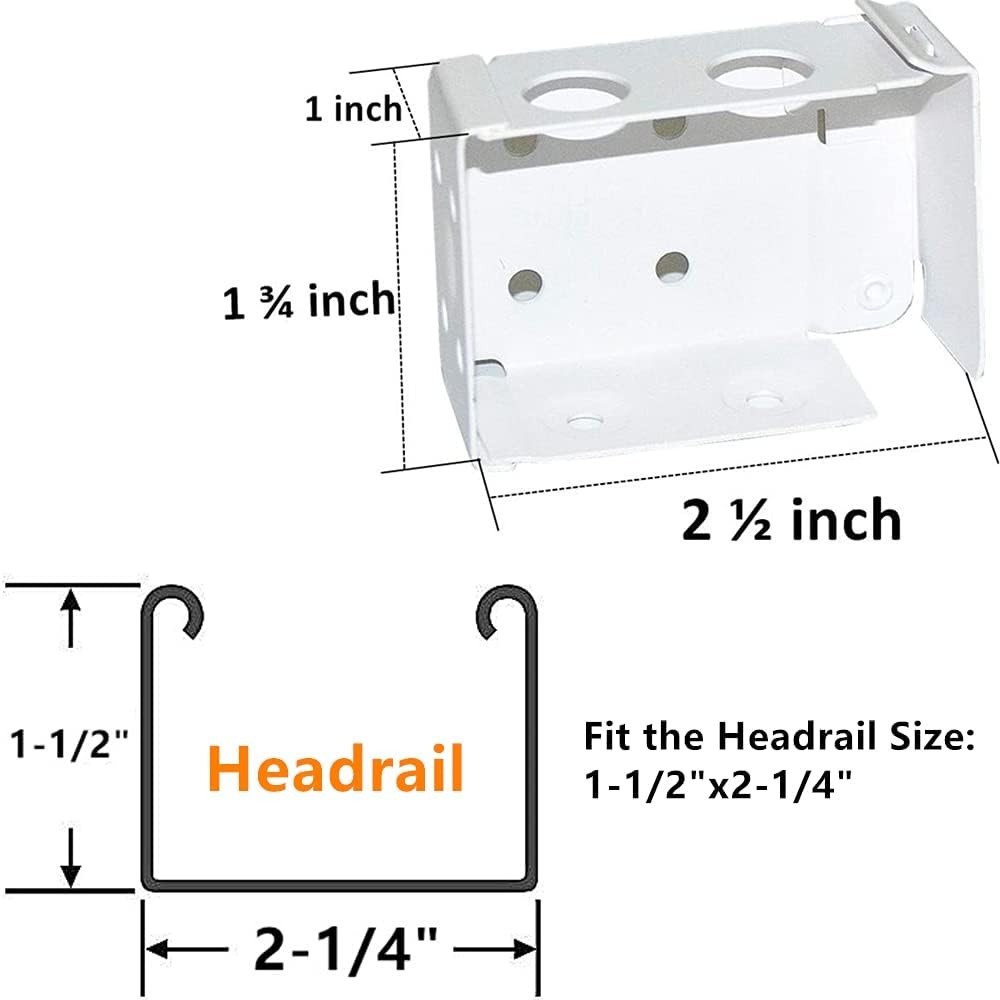 Sturdy Alloy Steel Blind Mounting Brackets for 1-3/4″ Headrail – 2 Pcs