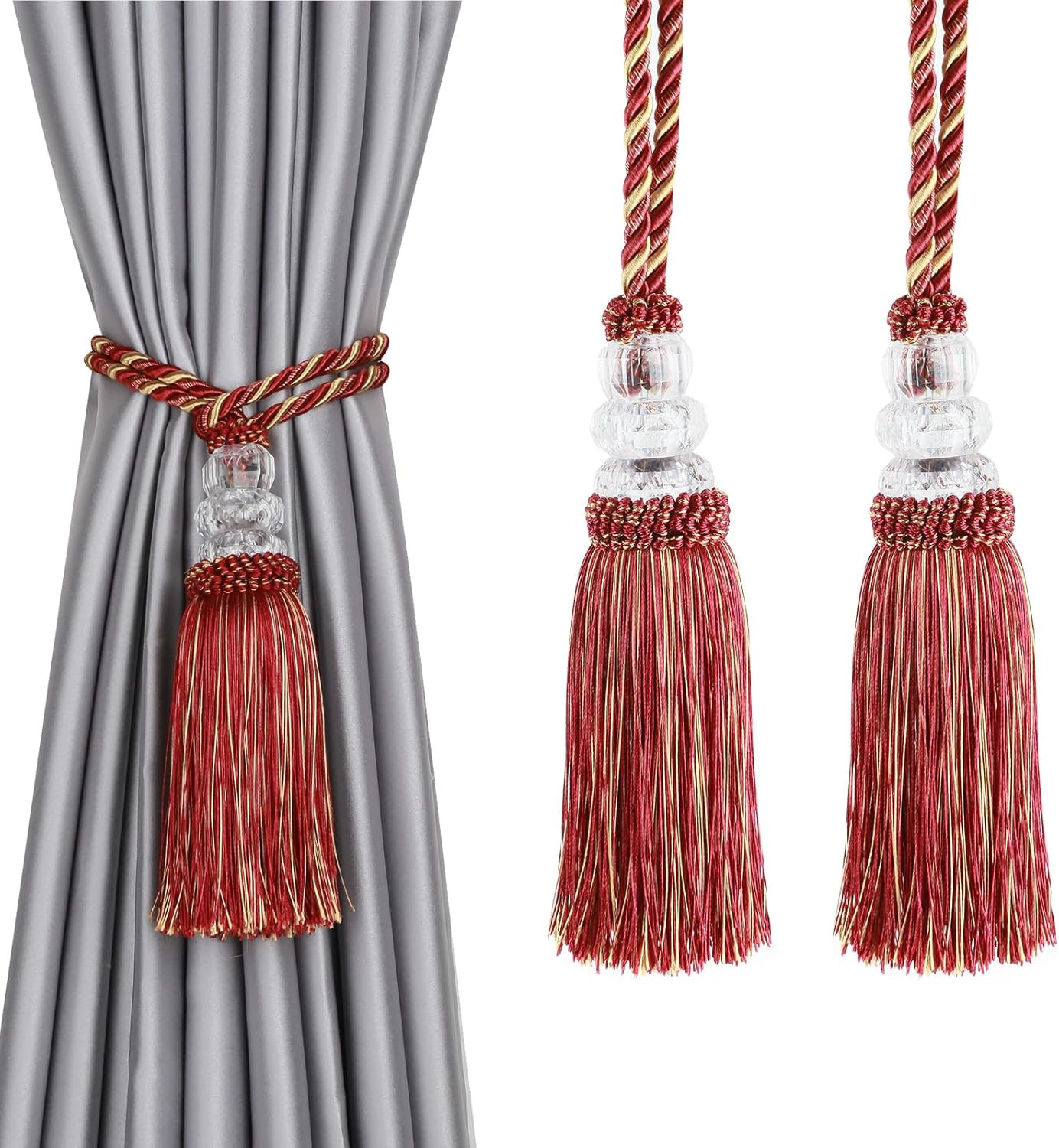 Curtain Tiebacks with Tassel, Outdoor Elegant Decorative Curtain Holdback,Modern