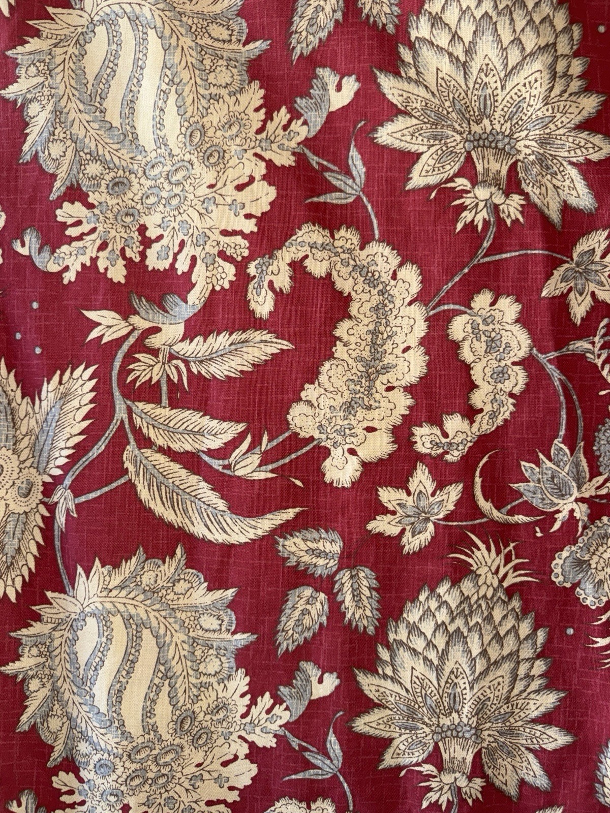 Pottery Barn Panel Curtain Discontinued 70 X 72 Margaret Cranberry Red Linen