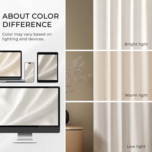 Thermal Sliding Door Curtains 100% Blackout 50″W x 96″L (Pack of 1) Beige
