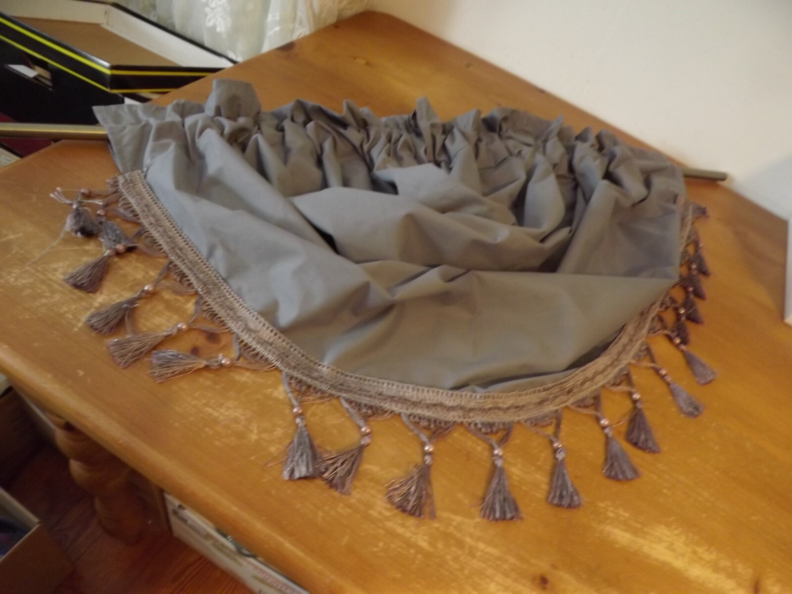 WATERFALL cascading CURVED VALANCE 2 rod pockets STEEL GRAY 8 available