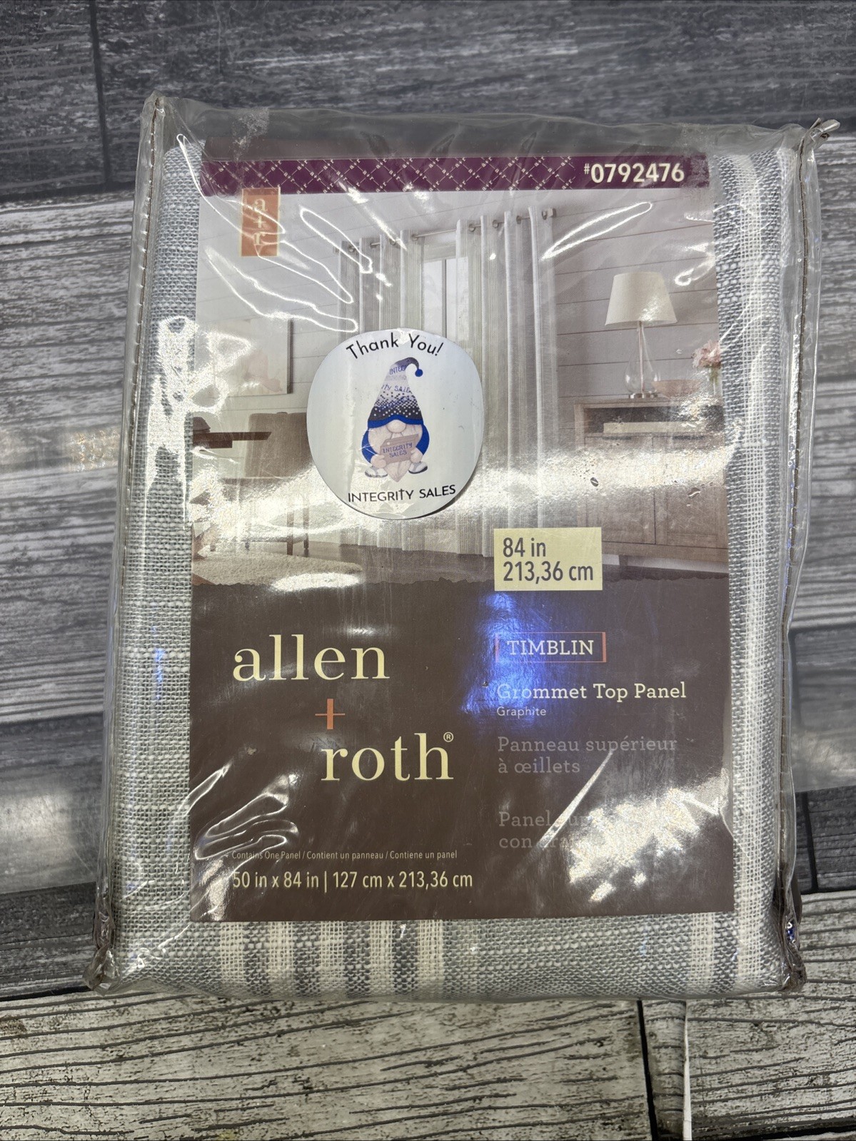 allen + roth 84-in Light Filtering Grommet Curtain Panel Timblin 0792476 {11}
