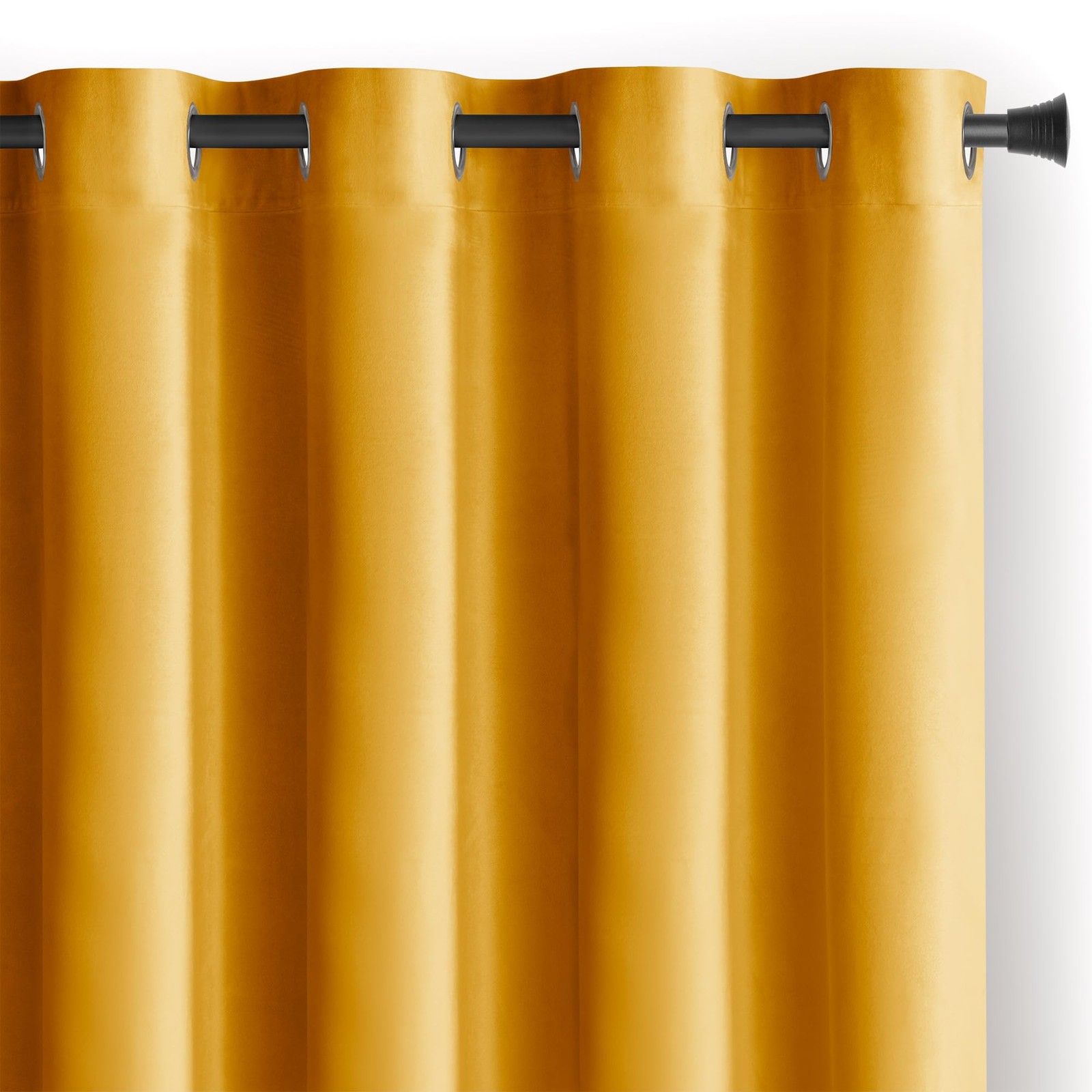 Restilo Set Curtain H 270 x W 140 cm with Tie Backs 54 x 10 cm Velvet Effect S…