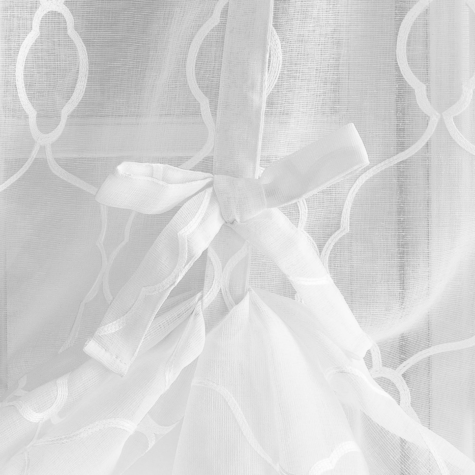 Allerton Embroidered Trellis Rod Pocket Window Tie-up Balloon Shade, 52″ x 63…