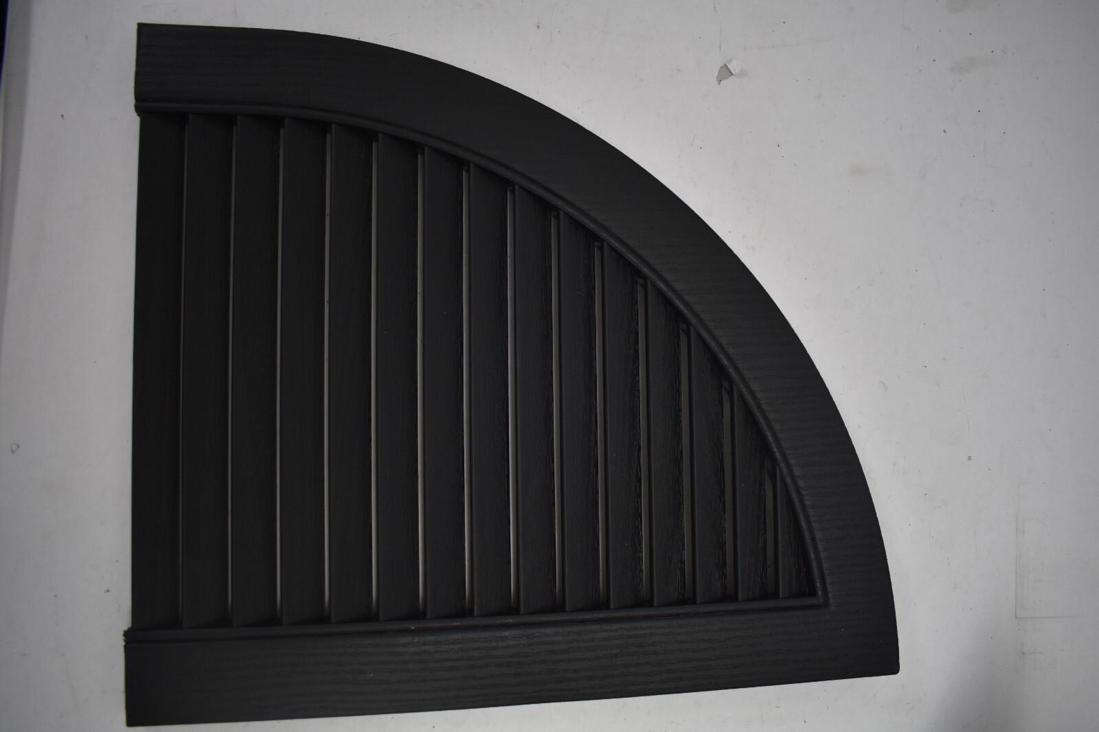Builders Edge Quarter Round ARch Top Solid Vinyl Shutter Tops Black 2 Pack
