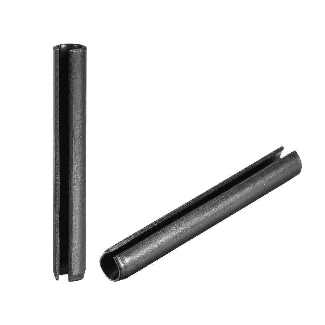 uxcell Slotted Spring Pin – 6mm x 50mm Plain Finish 65Mn x 50mm, Black