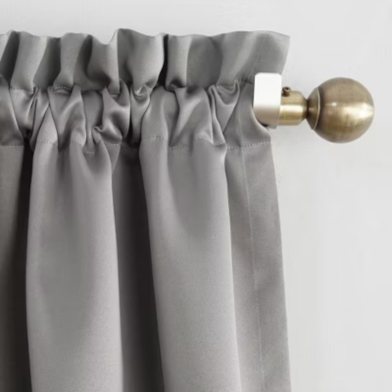 40″x63″ Pocket Curtain Panel Gray Modern Polyester Indoor Drapery – 1 Pc