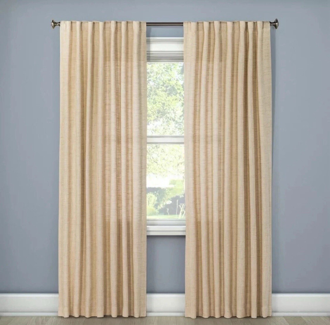Threshold Textured Light Weave Curtain Panel – Wheat – 95 x 54