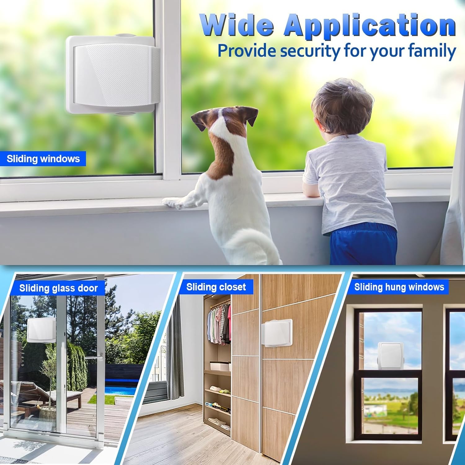 Sliding Door Lock, 2 Pack Child Safety Sliding Glass Door Lock for Sliding Glass