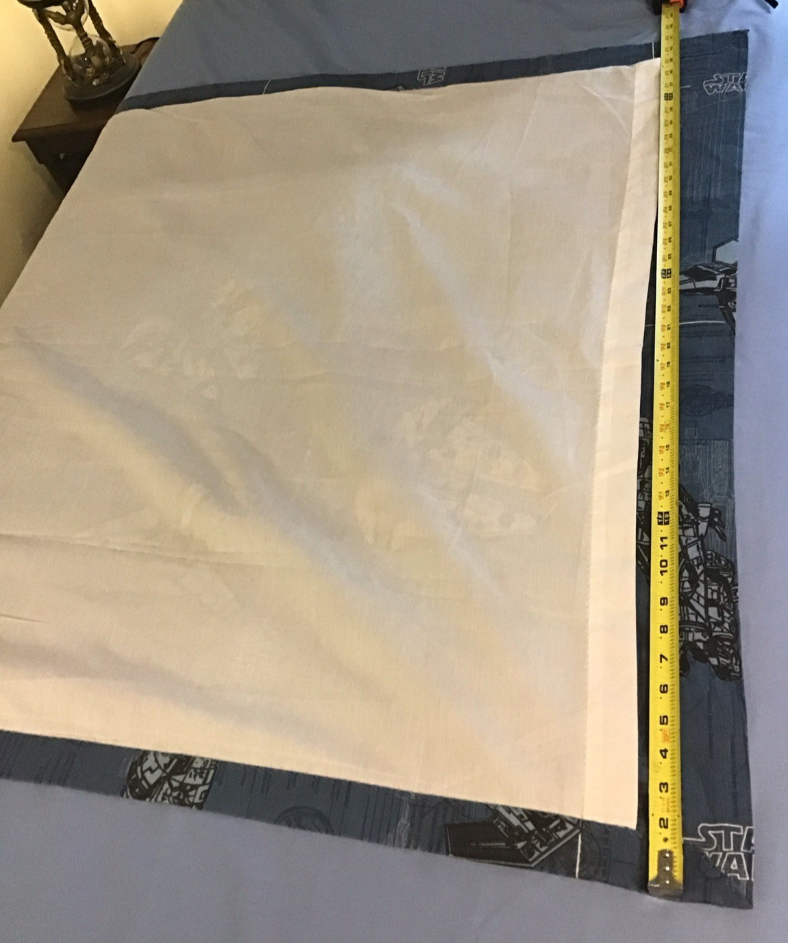 1997 Star Wars 2 Valance + 4 Panel Curtains Blue blueprint Millennium Falcon