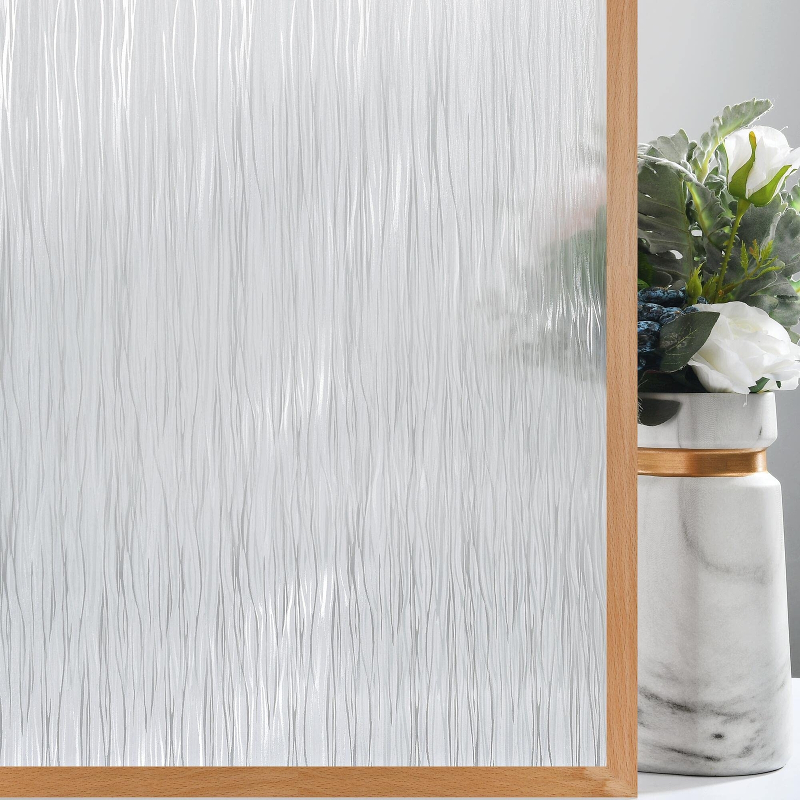 Non-Adhesive Frosted Privacy Window Film Removable Anti UV 17.7×78.7 inches
