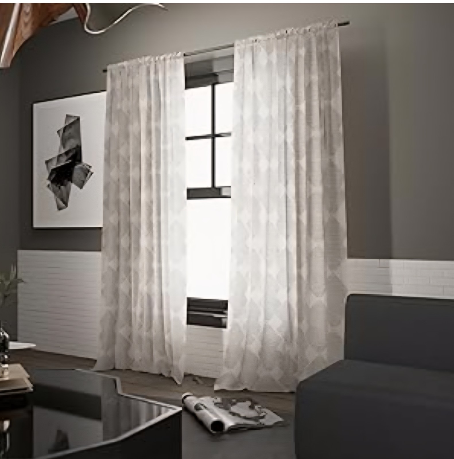 Contemporary Modern, Scandi-Style, Minimalist, Airy, Breez 2 Panel Curtain 50×96