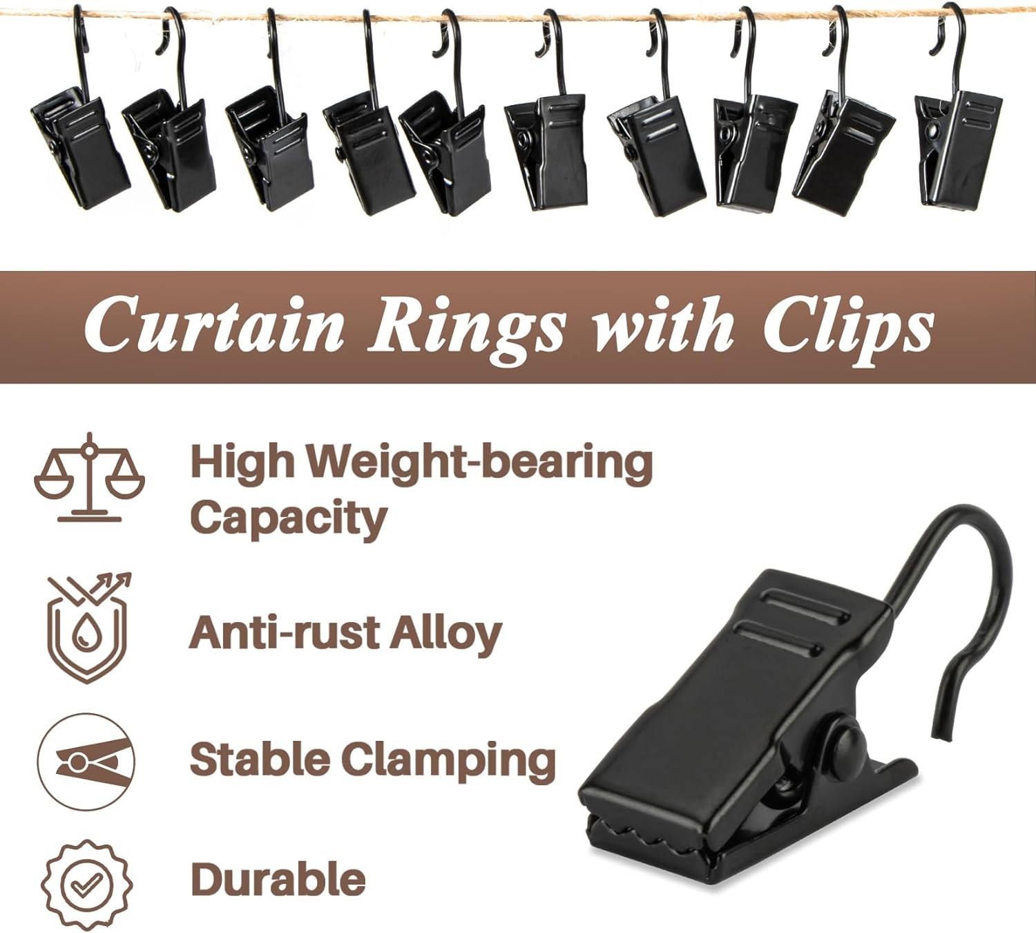 90PCS Small Curtain Clips Metal, Curtain Hook Clips Hooks for Décor Crafts Displ