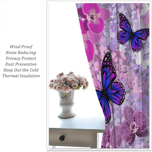 Butterfly Decor Curtains for Girls Boy Home Decor, Romantic Fantasy