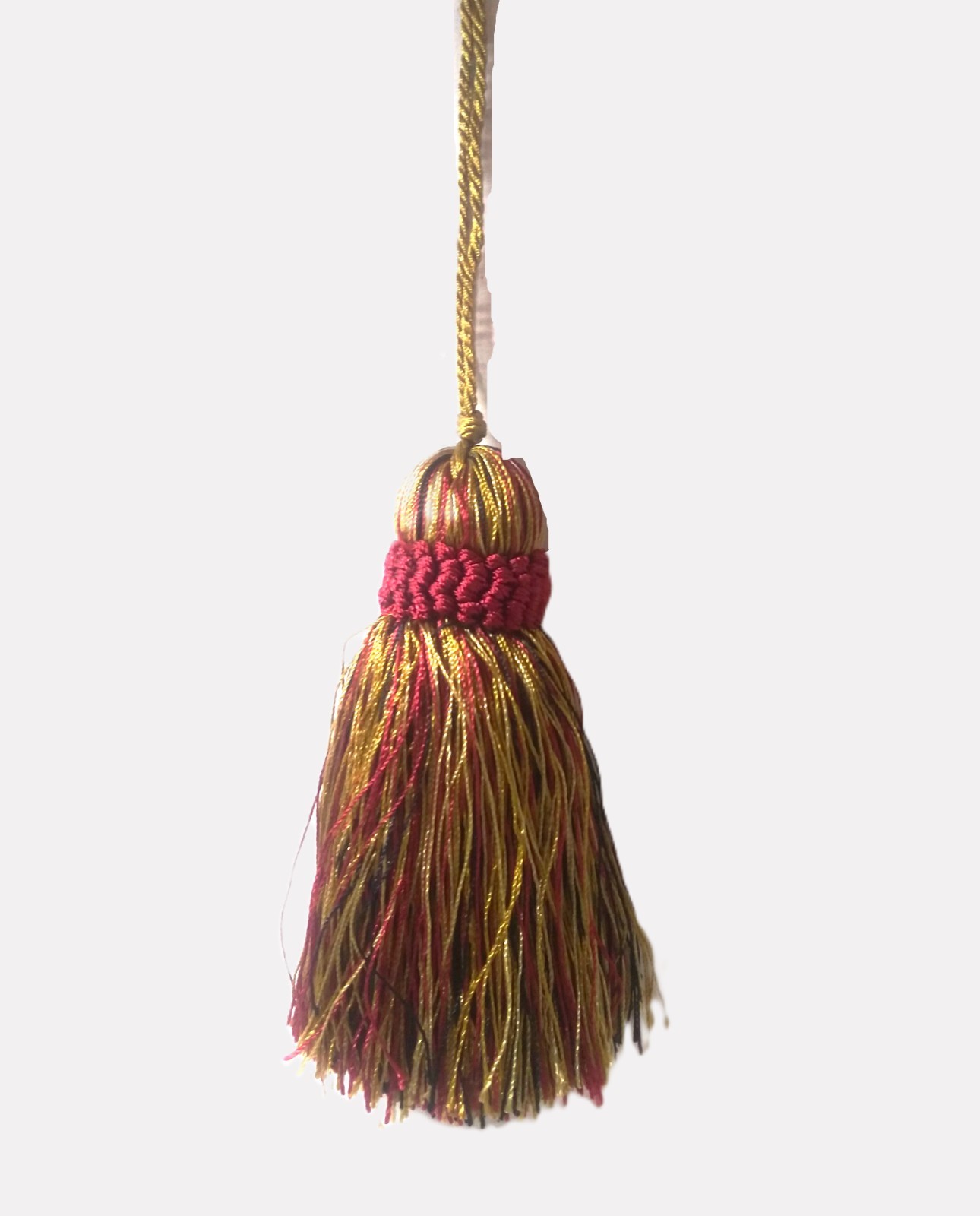 Tassle ~Burgandy and Beige ~ 5″ Tassle ~ 3.5″ Loop Cord ~ Keys, Curtain, Journal