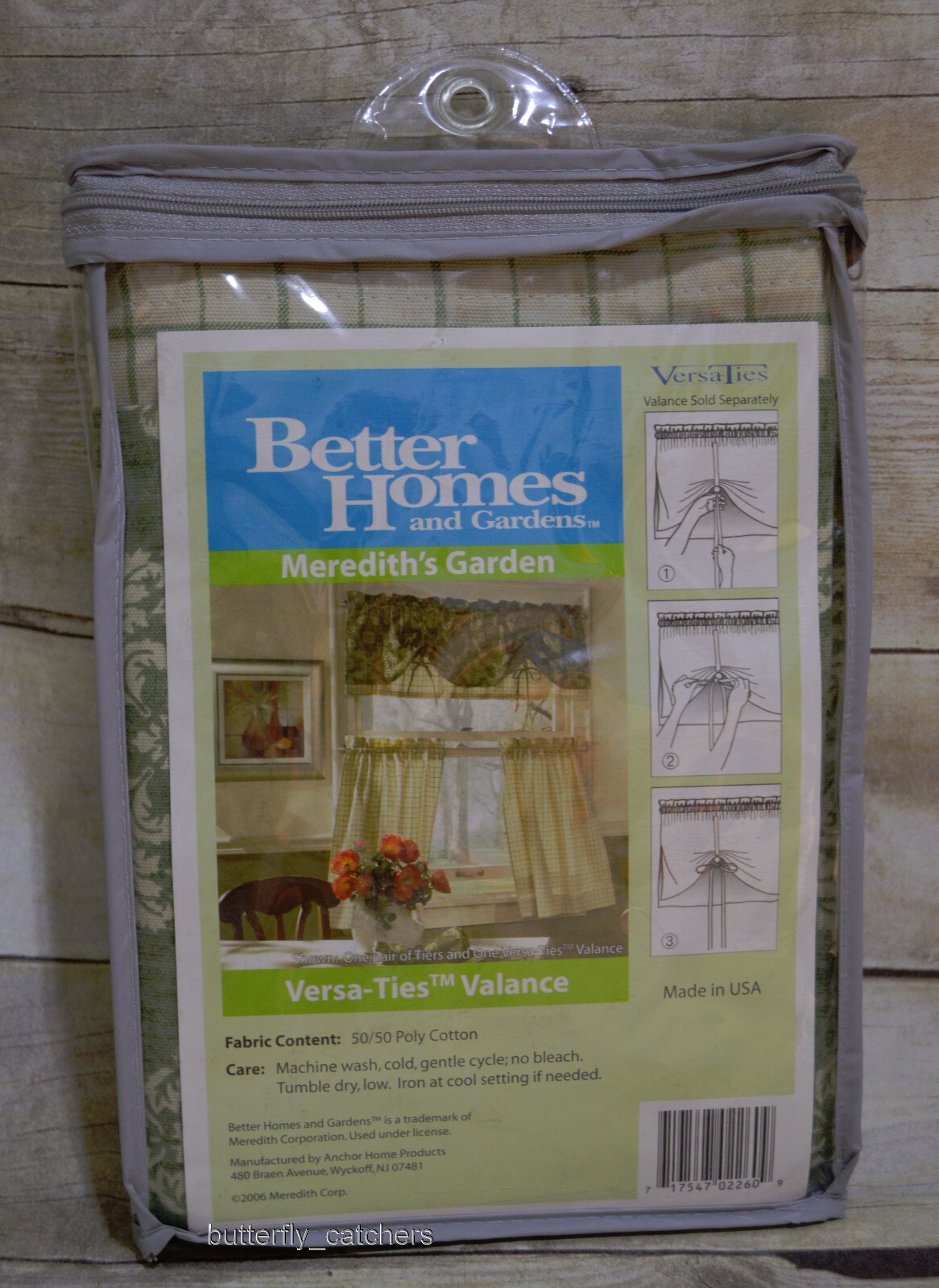 Better Homes and Gardens Meredith’s Garden Versa-Ties Valance 58 x 16 Green Wood