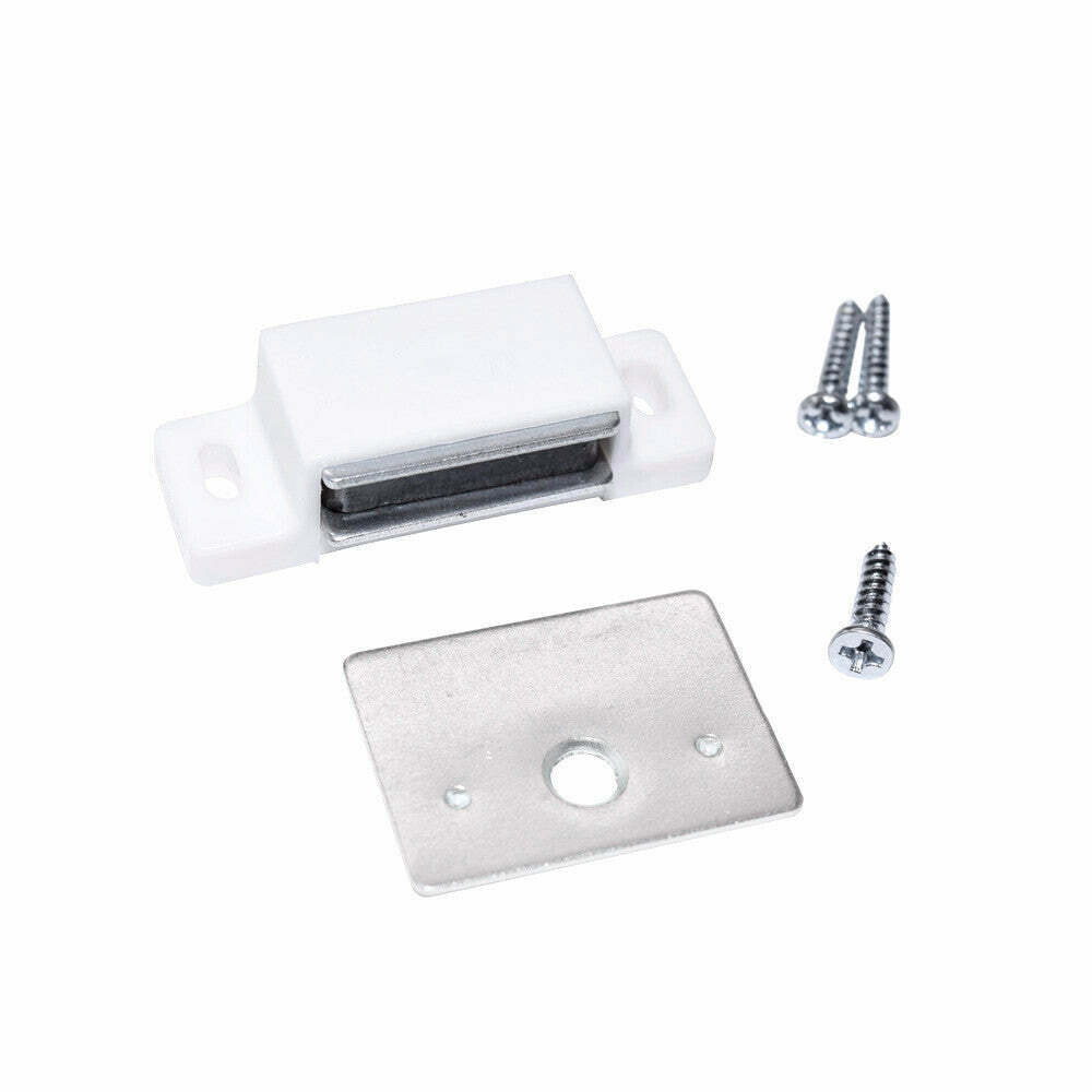 Box of 10-15lb Single Magnetic Catch with plate/ White/zinc- Shutter Hardware