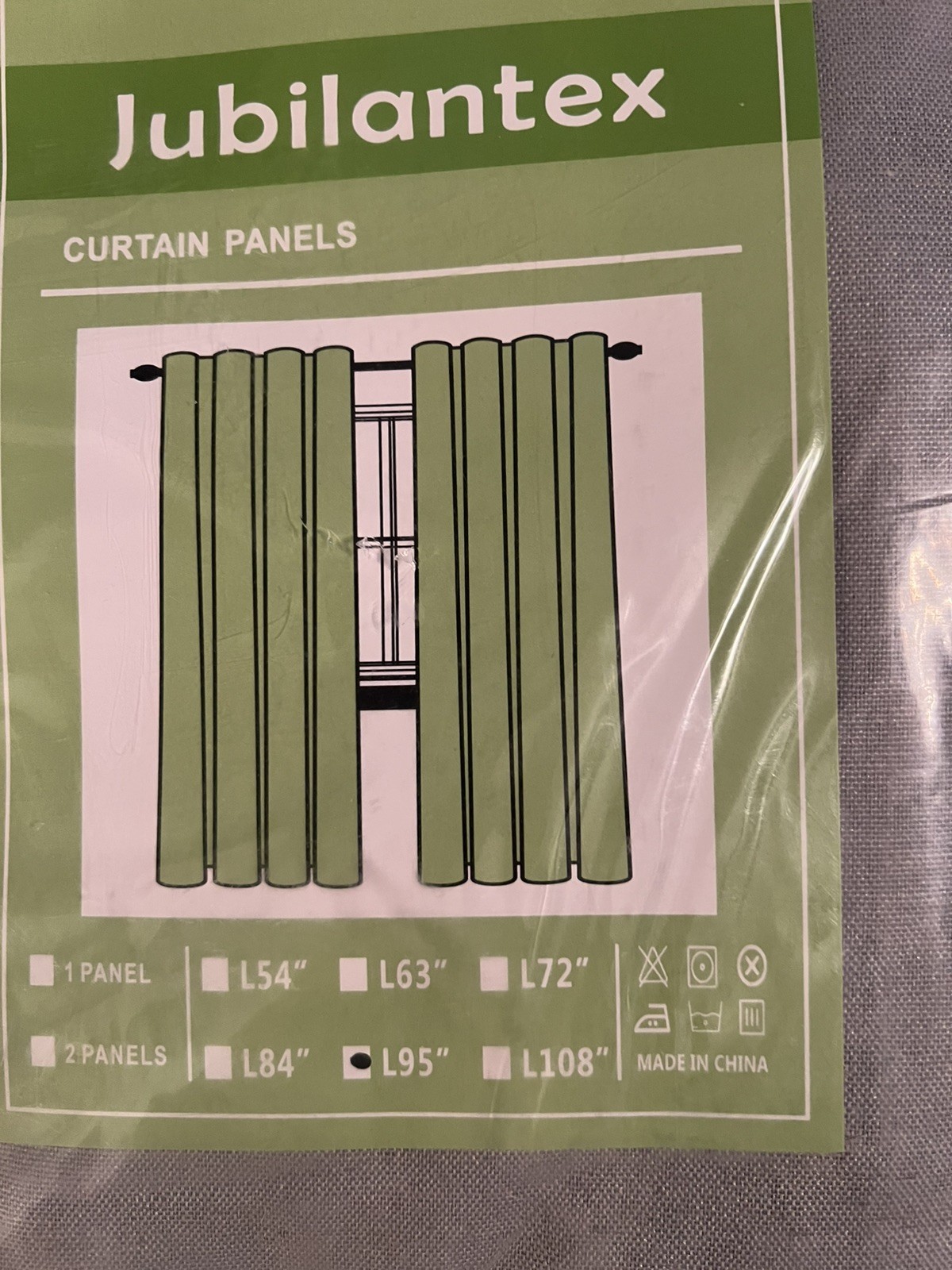 Jubilantex 3 sets blackout Linen style Curtains grommets 95” Long lt gray