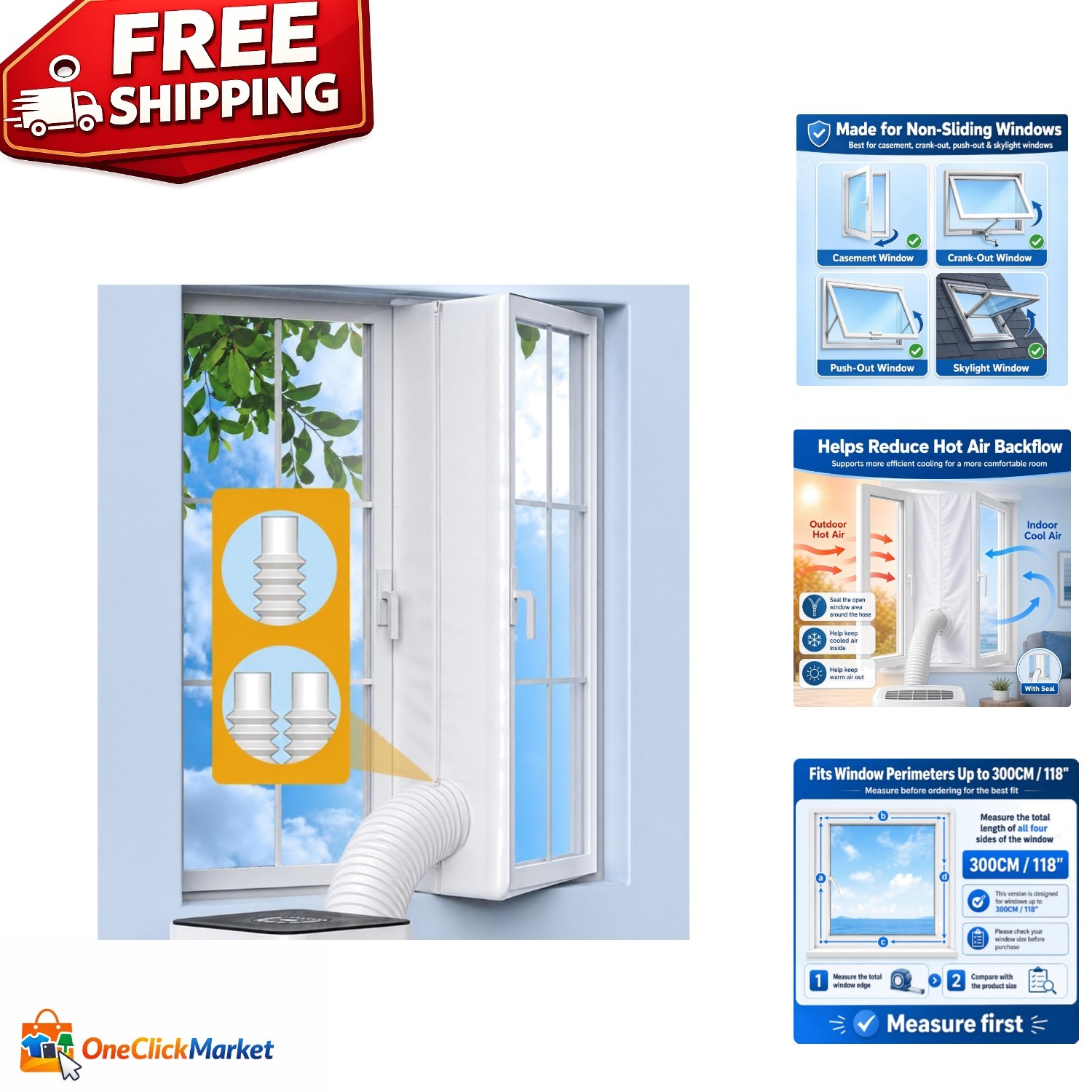 Water-Resistant 118″ AC Seal Kit for Dual Hose Systems – Quick & Simple Install