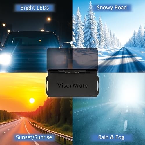 VisorMate 2.0 by DrivenVision – Car Visor Extender for Driver Side, Polarized